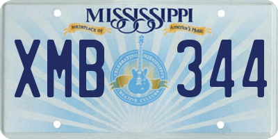 MS license plate XMB344