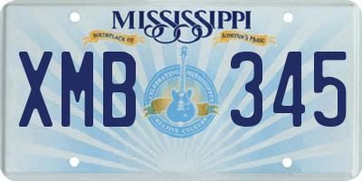 MS license plate XMB345