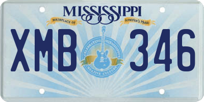 MS license plate XMB346