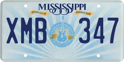 MS license plate XMB347