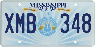 MS license plate XMB348
