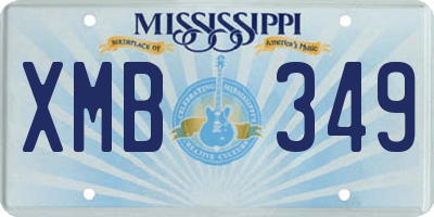 MS license plate XMB349