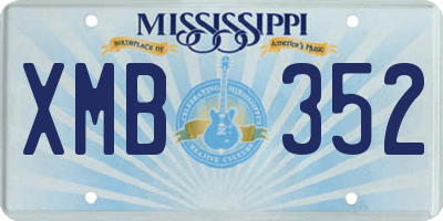 MS license plate XMB352