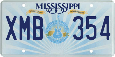 MS license plate XMB354