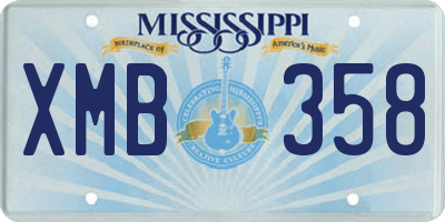 MS license plate XMB358