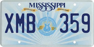 MS license plate XMB359