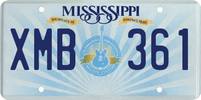 MS license plate XMB361