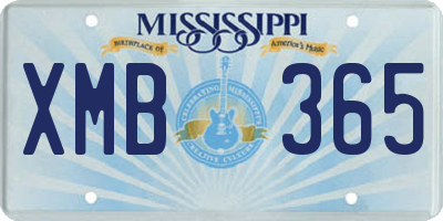 MS license plate XMB365