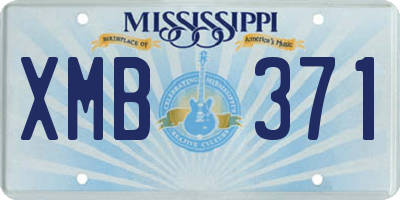 MS license plate XMB371