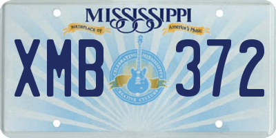 MS license plate XMB372