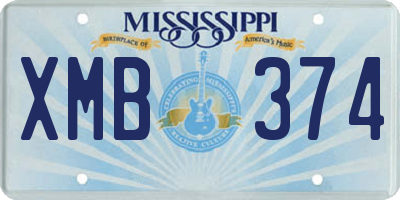 MS license plate XMB374