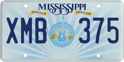 MS license plate XMB375