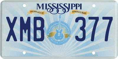 MS license plate XMB377