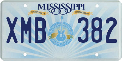 MS license plate XMB382