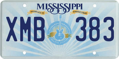 MS license plate XMB383