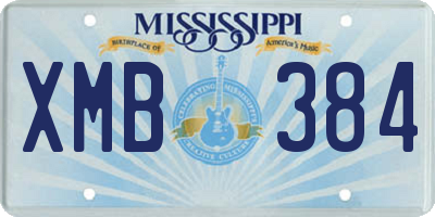 MS license plate XMB384