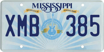 MS license plate XMB385