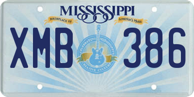 MS license plate XMB386