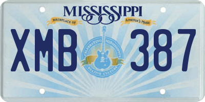 MS license plate XMB387