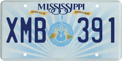 MS license plate XMB391