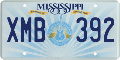MS license plate XMB392