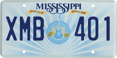 MS license plate XMB401