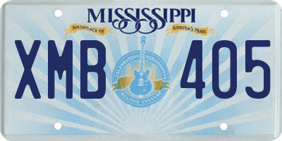 MS license plate XMB405