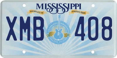 MS license plate XMB408