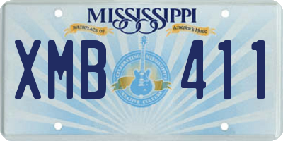 MS license plate XMB411