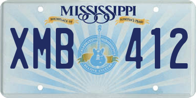 MS license plate XMB412