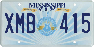 MS license plate XMB415