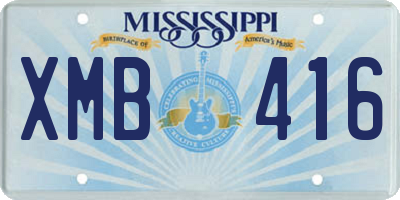 MS license plate XMB416