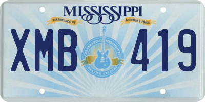 MS license plate XMB419
