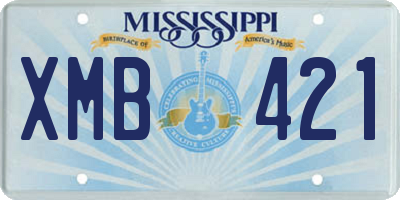 MS license plate XMB421