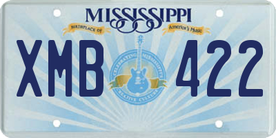 MS license plate XMB422