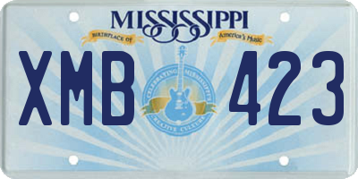 MS license plate XMB423