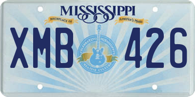 MS license plate XMB426