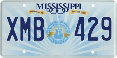 MS license plate XMB429