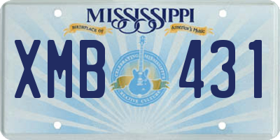 MS license plate XMB431