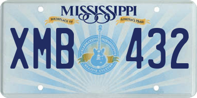 MS license plate XMB432
