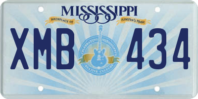 MS license plate XMB434