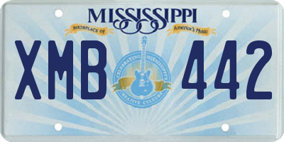 MS license plate XMB442