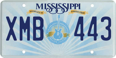 MS license plate XMB443