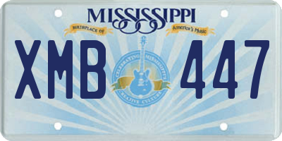 MS license plate XMB447