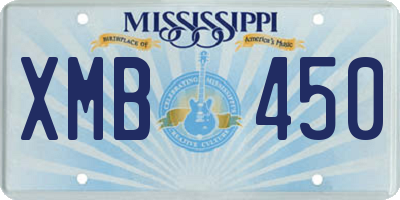 MS license plate XMB450