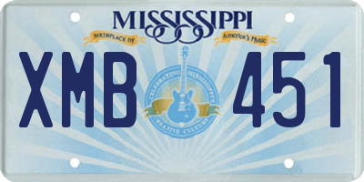 MS license plate XMB451