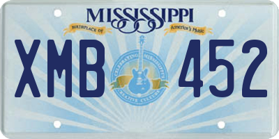 MS license plate XMB452