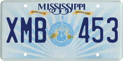 MS license plate XMB453