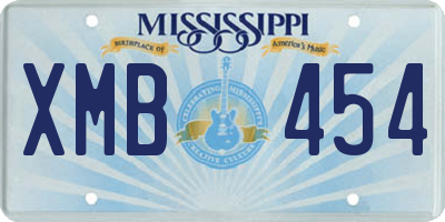 MS license plate XMB454