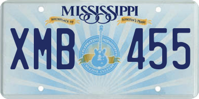 MS license plate XMB455